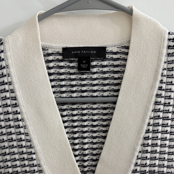 Navy and White Cardigan with Cream Accents - Picture 2 of 6